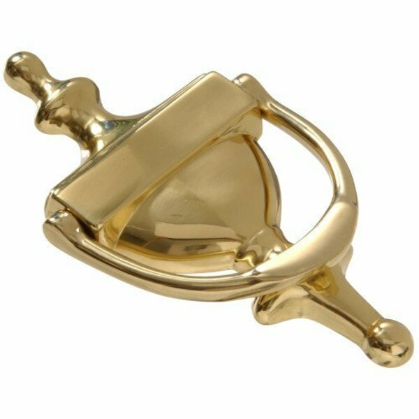 Hillman Hillman 852393 6.5 in. Solid Brass & Bright Brass Door Knocker 852393